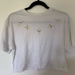 Brandy Melville Embroidered crop top
